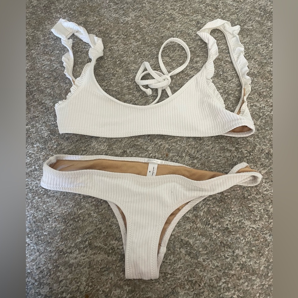 White Minimalist Bikini Set Swimwear